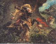 Eugene Delacroix Tiger Hunt Spain oil painting artist